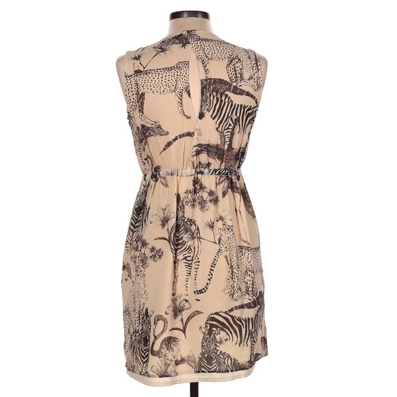 ๐จ 50% OFF BUNDLES! ๐จNWOT Madewell Ivory Safari Silk Animal Print Dress - Picture 3 of 9